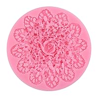 LACE Blossom Flowers Silicone Mould Icing Mold for sugarcraft Cake Decorating Chocolate soap Candle Fondant Gum Paste Clay, demension 84x84x19mm