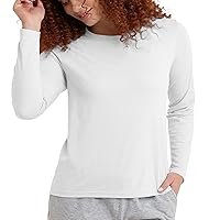 Hanes Womens Originals Long-Sleeve T-Shirt, Tri-Blend Lightweight Jersey Tee, Curved Hem, Available In Plus