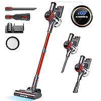 UMLo Cordless Vacuum Cleaner, 300W 30Kpa Powerful Stick Vacuum with LED Display, Rechargeable Cordless Vacuum Max 55Min Runtime, Free-Standing, Vacuum Cleaners for Home Carpet Hard Floor Pet Hair