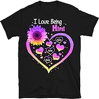 Custom Grandmas Shirt with Grandkids Name, I Love Being Grandma Sunflowers Nana Mom Mimi Personalized, Mother's Day