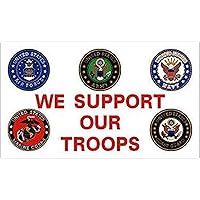 Americas & Americas 3x5 flag We Support Our Troops Branches