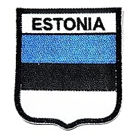 Nipitshop Patches Estonia Country Flag National Emblem Iron On Sew On Patch for Clothes Backpacks T-Shirt Jeans Skirt Vests Scarf Hat Bag