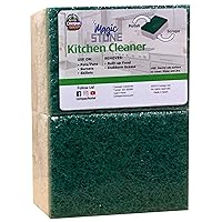 COMPAC HOME Magic-Stone Kitchen Cleaner Scrub - 2-Sided Scouring Stone, Easily Removes Stubborn Food Grime, Grease, 2 Count