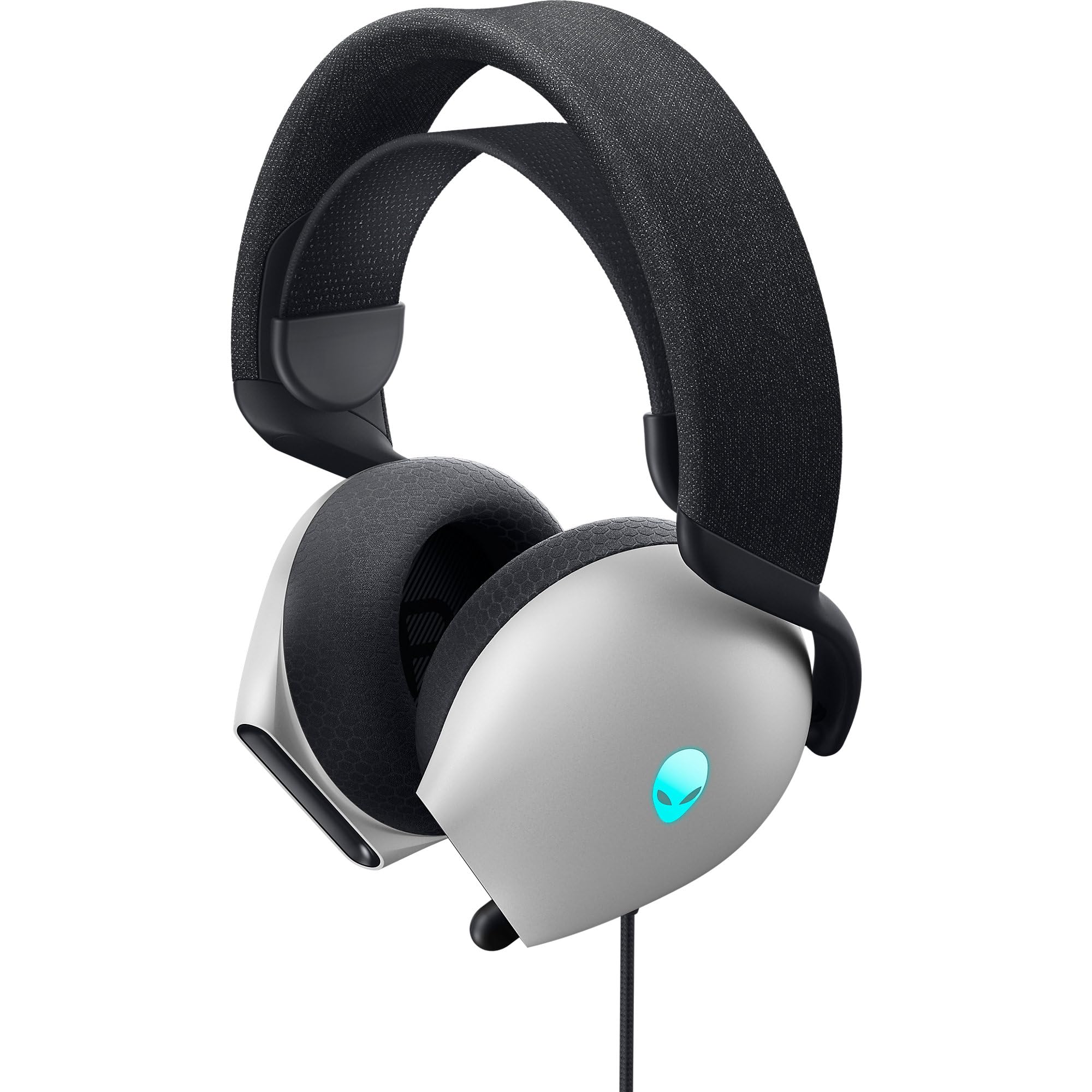 Alienware AW520H Wired Gaming Headset - Dolby Atmos, Unidirectional, AlienFX 16.8 Million RGB Colors, Microphone Mute, Volume On-Headset Controls, 40mm Hi-Res Certified - Lunar Light