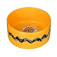 Ceramic Dog Bowl Good Grief Charlie Brown | Yellow Ceramic Dog Bowl Holds up to 3.5 Cups Dog Food or Water | Dog Water Bowl and Dog Food Bowl from Peanuts