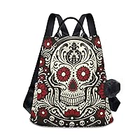 ALAZA Day Of The Dead Dia Los Muertos Skull Outdoor Backpack Bags for Woman Ladies
