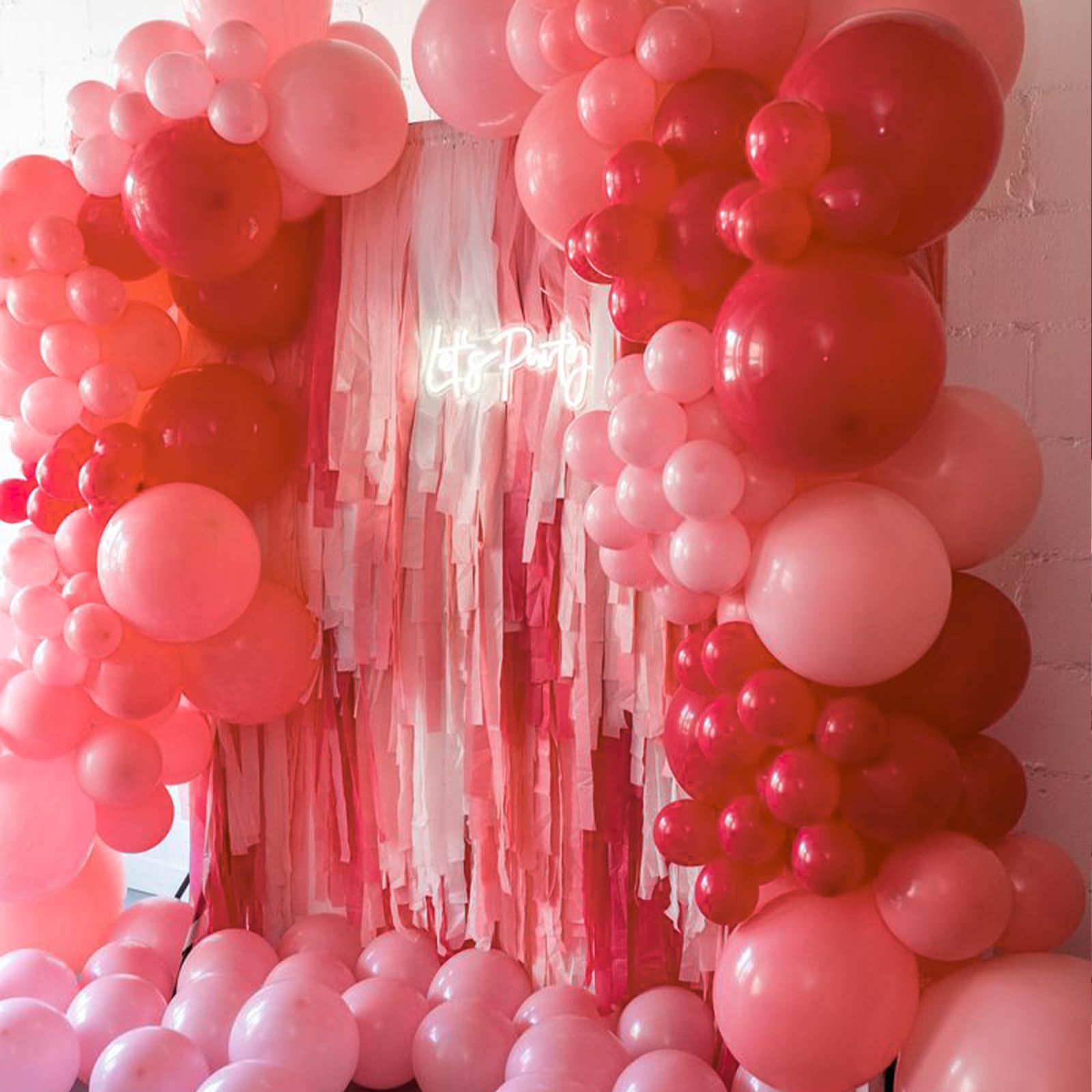 PartyWoo Watermelon Pink Balloons, 100 pcs Pink Balloons Different Sizes Pack of 36 Inch 18 Inch 12 Inch 10 Inch 5 Inch Pink Balloons for Balloon Garland or Balloon Arch as Party Decorations, Pink-Q11