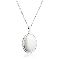 Amazon Essentials Sterling Silver Polished Oval Locket Necklace (previously Amazon Collection)