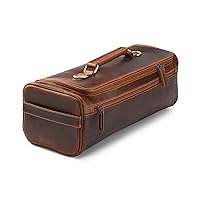 premium leather knife bag-case, XXL chef's roll bag with huge storage space and extras - waxed vintage buffalo leather, Arvid (Walnut-Brown)