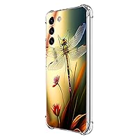 Galaxy S24 Plus Case,Colorful Dragonfly Drop Protection Shockproof Case TPU Full Body Protective Scratch-Resistant Cover for Samsung Galaxy S24 Plus