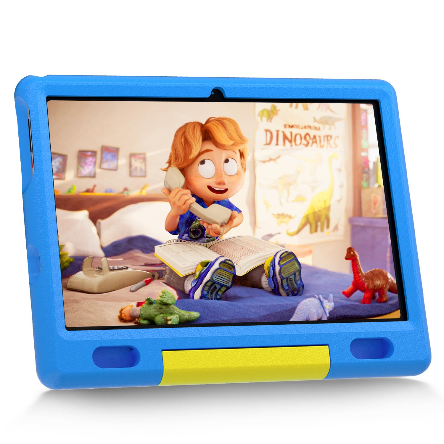 Lville Kids Tablet, 10 inch Android 12 Tablet, Tablet for Kids, Quad Core Processor, 2GB+32GB, 5000mAh, Kidoz Pre Installed, Parental Control, WiFi, Bluetooth, Kid-Proof Case (Blue)