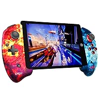 ipega-PG-9083B Wireless 5.0 Smart PUBG Mobile Game Controller Retractable Game Gamepad for iOS(iOS 11-13.3)/Android Mobile Smartphone Tablet (Red-Blue)