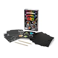 Chuckle & Roar - Valentine's Scratch Art - Rainbow Art Under Foil - Scratch Tool for Drawing Included - Freestyle or Stencil - Ages 5 and Up