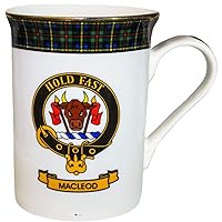I Luv Ltd China Coffee Mug MacLeod Green Hunting Clan Crest Gold Rim Scottish Made