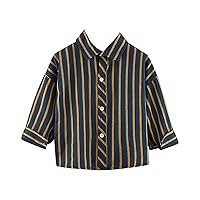 4t Clothes for Boys Summer Casual Long Sleeves Blouse Doll Collar Shirt Fruit of The Look Top