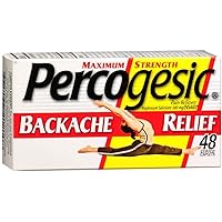 Percogesic Backache Pain Relief, Maximum Strength, 48 ct (Pack of 5)