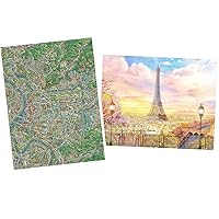 Pintoo - Two Plastic Jigsaw Puzzles Bundle - 500 Piece - Romantic Paris and 4800 Piece - Tom Parker - Taipei MAP [H1936+H2546]