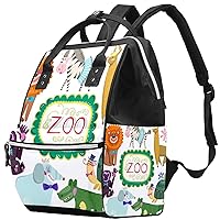 Zoo Animals Diaper Bag Backpack Baby Nappy Changing Bags Multi Function Large Capacity Travel Bag