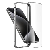 Slim Fit Metal Bumper Case for iPhone 15 Pro Max 6.7 inch, [Soft TPU Inner+Metal Plating Bumper][Support Wireless Charging] Shockproof Bumper Case with Tempered Glass Screen Protector, Silver