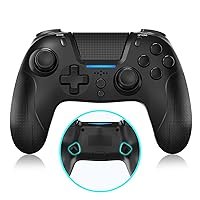 NexiGo Q500 Elite PS4 Controller with Back Buttons, Turbo, Dual Vibration, Gyro Axis, Bluetooth, Programmable Buttons, Built-in Speaker, for Playstation 4 / iOS14 / Android/PC, Black