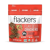 Doctor In The Kitchen Flackers Organic Flax Seed Crackers Savory Garlic-Onion-Basil & Red Chile Pepper -- 5 oz - 2 pc