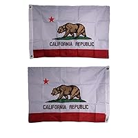AES 2x3 Embroidered State of California CA Double Sided 210D Sewn Nylon Flag 2'x3' Banner Grommets Double Stitched Fade Resistant Premium Quality