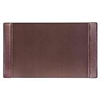 Dacasso Pad with Side Rails Luxury Leather Blotter for Writing-Executive Desk Surface Protector, 34” x 20”, Chocolate Brown