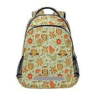 Cute Flowers and Owls Backpacks Travel Laptop Daypack School Book Bag for Men Women Teens Kids