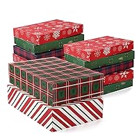 NUJOVI 13 Piece Christmas Gift Boxes with Lids - Premium Robe Boxes with 4 Inch Deep and Shirt Boxes Also Good for Pants, Lingerie, Sweaters, Clothing