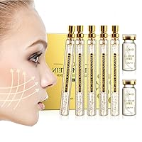 Soluble Protein Thread and Nano Gold Essence Combination, Gold Protein Peptide Line Carving Face Serum, Absorbable Collagen Threads for Fade Fine Line Firming Lifting Moisturizing Skin