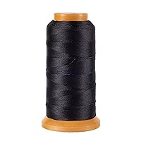 Pandahall 550m/601 Yards 0.5mm All Purpose Polyester Cord High Strength Sewing Thread with Spool for Hand Machine Sewing Clothes Bookbinding Repairing (Black)