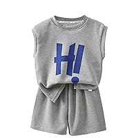 EIAY Shop Toddler Boys Sleeveless Tee and Shorts Cotton Mesh Clothing Sets Outfit
