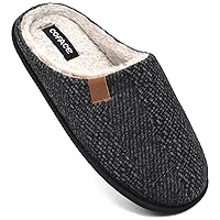 COFACE Unisex Mens Womens Cozy Memory Foam Scuff Slippers Casual Slip On Warm House Shoes Indoor/Outdoor Felt Sandal Slippers With Arch Support Rubber Sole Size 4-15