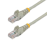 StarTech.com Cat5e Ethernet Cable - 7 ft - Gray- Patch Cable - Snagless Cat5e Cable - Short Network Cable - Ethernet Cord - Cat 5e Cable - 7ft