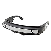 grinderPUNCH Futuristic Space Alien Costume Sunglasses Cyclops Shield Party Mirror Mono Lens