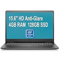 Dell 2021 Inspiron 15 3000 3502 Business Laptop 15.6-inch HD Anti-Glare Display, Intel Celeron N4020, 4GB RAM, 128GB SSD, Intel UHD Graphics 600, WiFi5, Win10 Pro, Black + HDMI Cable (Renewed)
