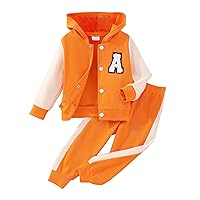 iiniim Toddler Baby Girls Sweatsuits 2 Piece Tracksuits Button-down Hoodie & Sweatpant Jogging Outfits