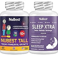 Bundle: [Sleep Better & Grow Taller] of NuBest Tall 10+ for Children (10+) and Teens 60 Capsules & Sleep Xtra - Supports Healthy Sleep for Children (10+) and Adults - Embrace Restful Nights