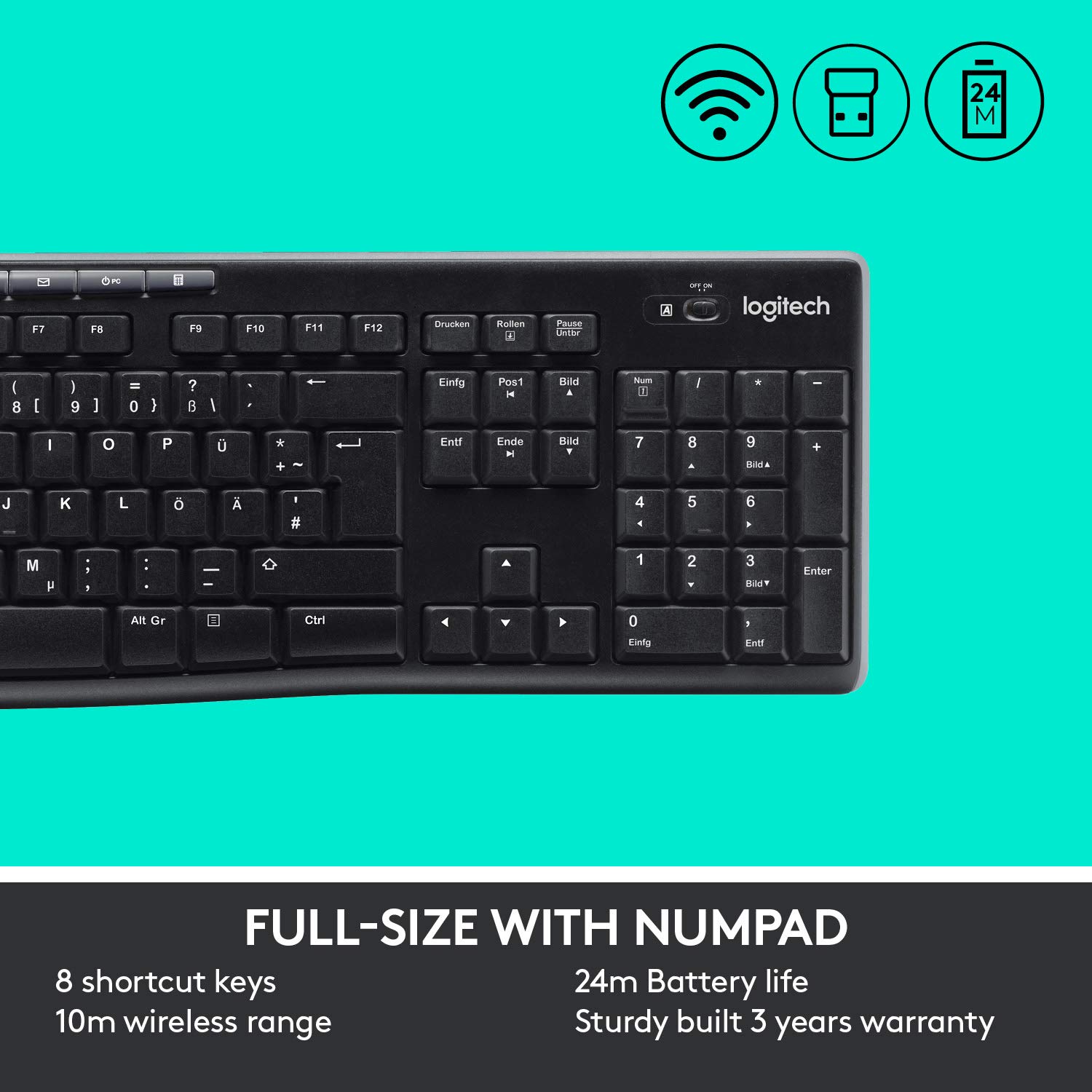 Logitech MK270 Wireless Keyboard and Mouse Combo — Keyboard and Mouse Included