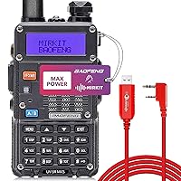 Mirkit Bundle: Radio UV-5R MK5 Max Power 2022 1800 mAh & Mirkit FTDI USB Programming Cable Model 3 Red for Flashing Analogue Ham Radio: Baofeng, Mirkit, Wouxun, Kenwood, Archell