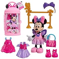Just Play Disney Junior Minnie Mouse Fabulous Fashion Ballerina Doll, 13-piece Doll and Accessories, Officially Licensed Kids Toys for Ages 3 Up