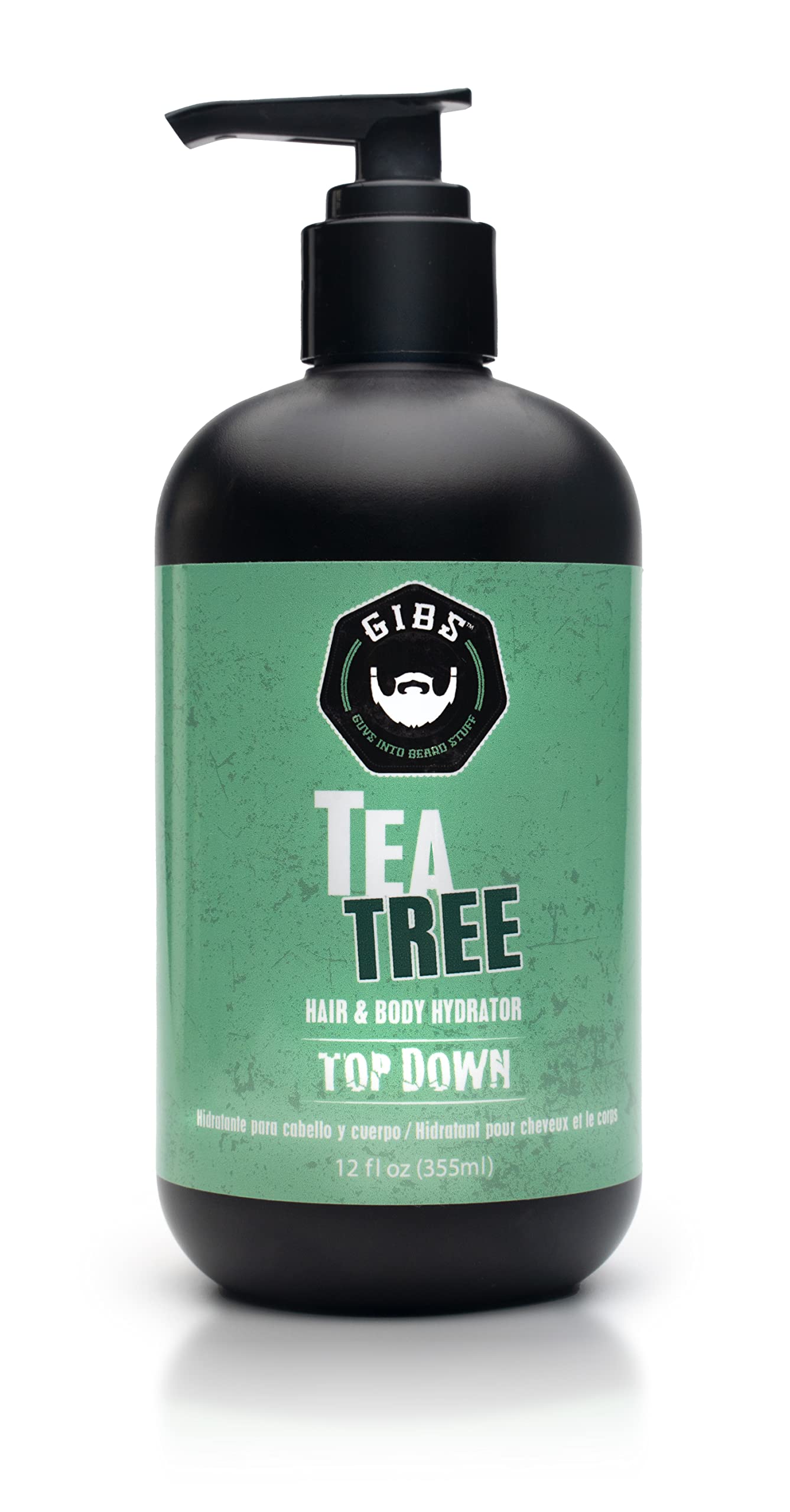 GIBS Top Down Hair and Body Hydrator, Tea Tree Moisturizer for Hair and Skin, 12 oz