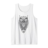 Geometric Owl Mandala Tattoo Art Tank Top