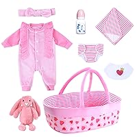 Reborn Baby Dolls Clothes 8Pcs Baby Doll Accessories Set for 17