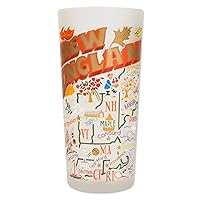 Catstudio Drinking Glass, New England Frosted Glass Cup for Kitchen, Bar Glass Drinking Glasses, Everyday Drinking Cup or Cocktail Glass, 15oz Dishwasher Safe Glass Tumbler, Wedding Gifts