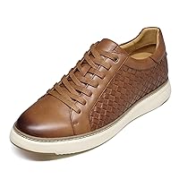 CHAMARIPA Men's Height Increasing Shoes - Handcrafted Retro Style Genuine Leather Elevator Sneakers That Make You 6 CM / 2.36