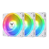 Thermaltake SWAFAN EX 12 ARGB PC Cooling Fan White, 3-Fan pcak, 500~2000 RPM, Magnetic Connection, Reversable Blades, sync with MB RGB Software, CL-F169-PL12SW-A, White