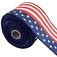 Ribbon Patriotic Star And Striped Wire Ribbon For Trees Crafts Decoration Patriotic Gift Wrapping Wide Application Patriotic Ribbon