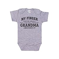 Grandma Onesie/My Finger May Be Small/Grand Baby Outfit/Funny Newborn Bodysuit