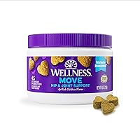 Wellness Grilled Chicken Flavored Soft Chews Hip & Joint Health Supplements for Dogs, 45 Count